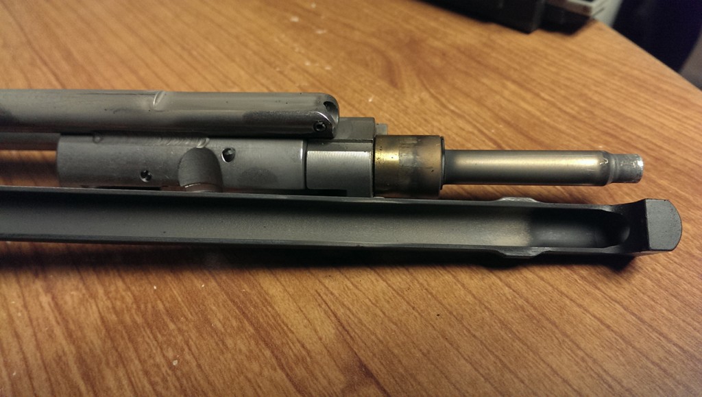 The bolt and charging handle after about 400 rounds.